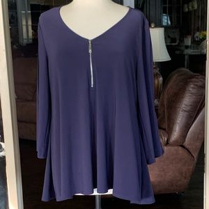 Dark Navy tunic with slit the length of sleeve